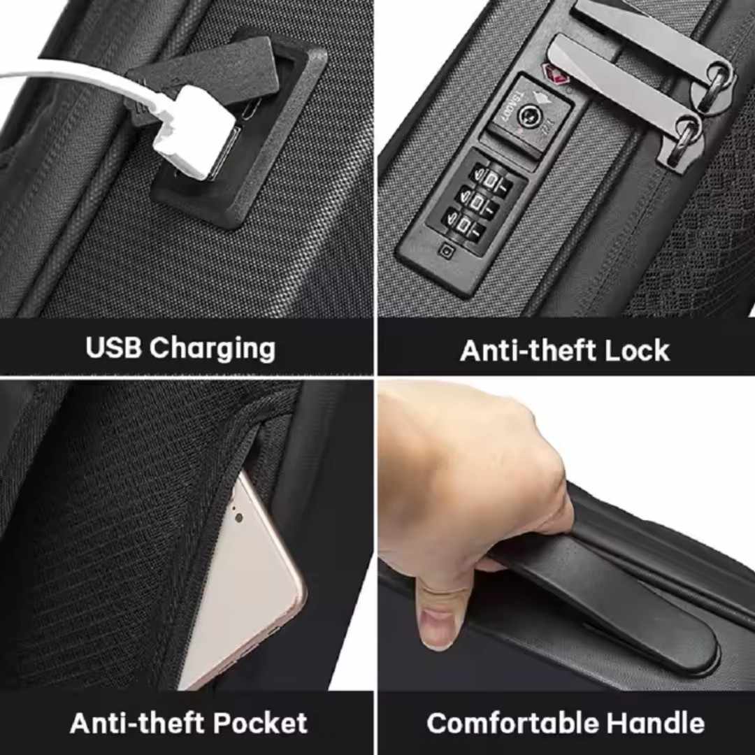 Trendy Backpack with TSA-Approved Lock & USB Charging Port