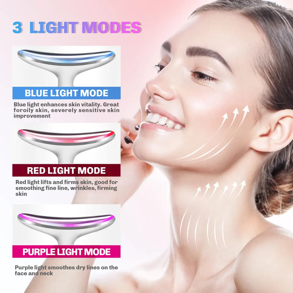 Neck Beauty Instrument, Home Neck Face Body Massage Instrument, Colour Light Vibration Neck Cream Import and Export Tool