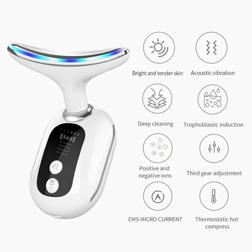 Neck Beauty Instrument, Home Neck Face Body Massage Instrument, Colour Light Vibration Neck Cream Import and Export Tool