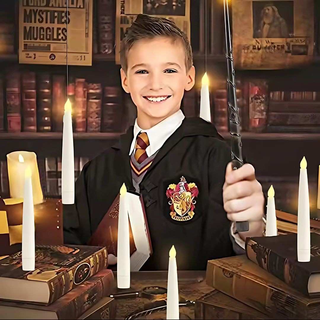 Magic Floating Candle Pack of 12 With Wand Remote