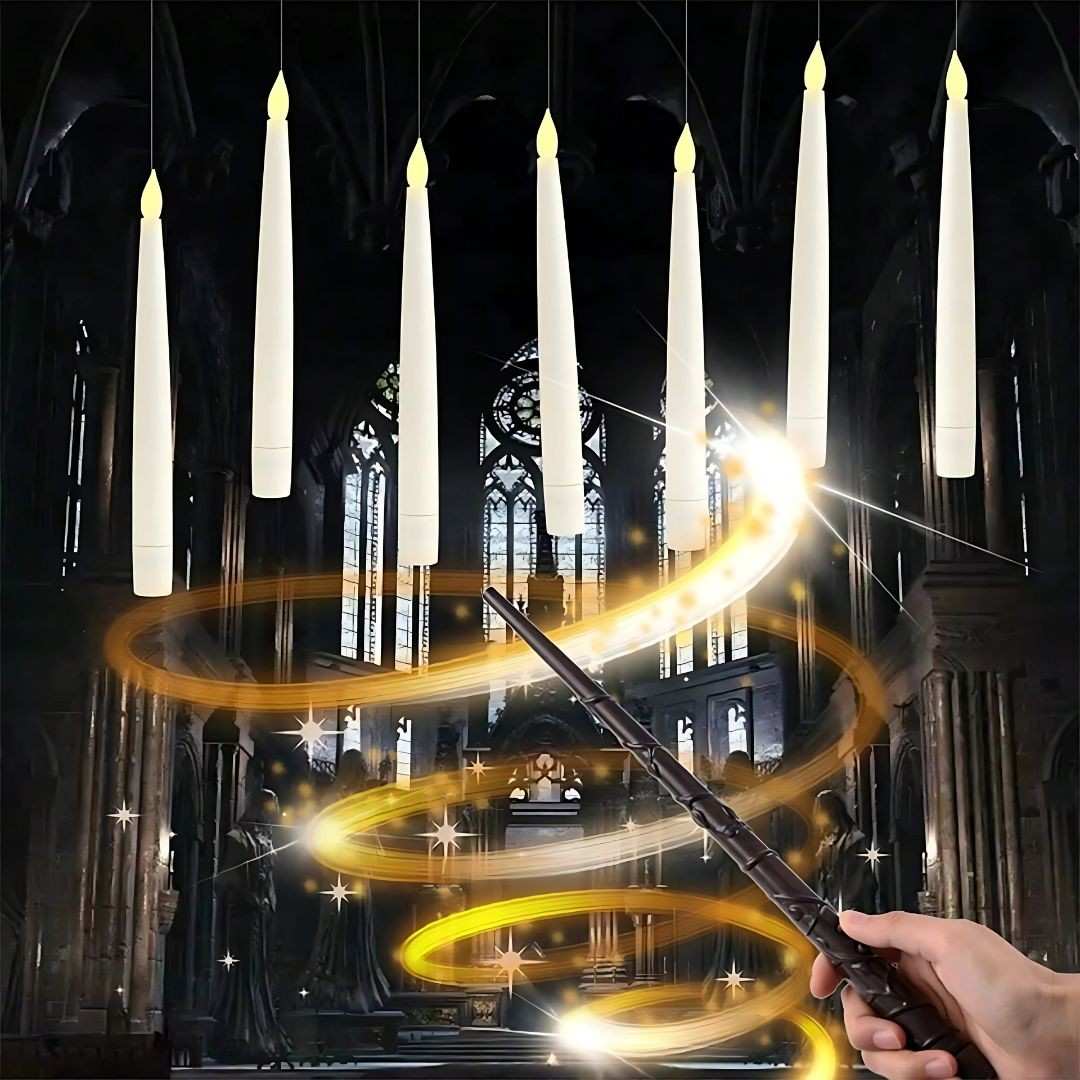 Magic Floating Candle Pack of 12 With Wand Remote