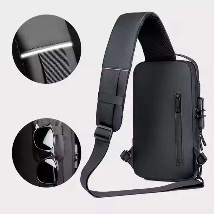 Waterproof Anti-Theft Crossbody Sling Bag with USB Charger