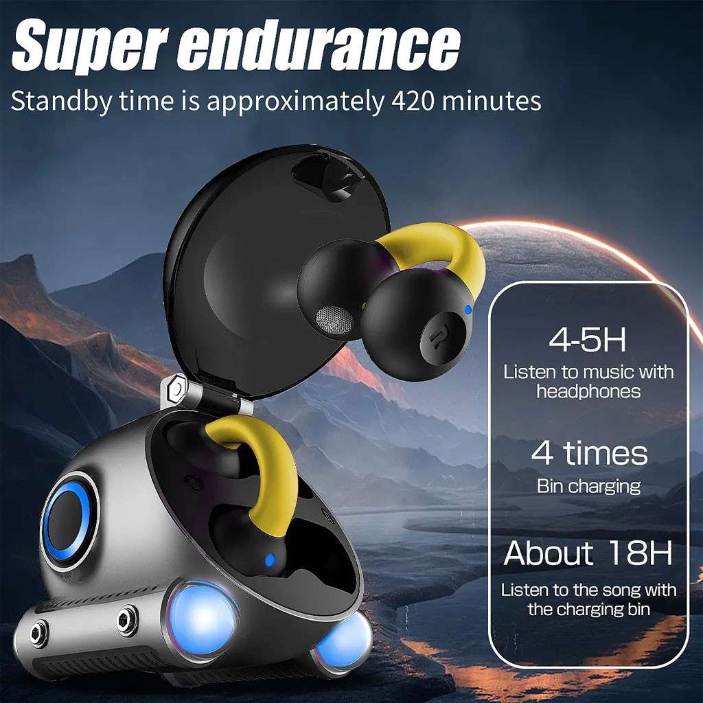 Submarine Bluetooth Touch Control Clip-on Earphones