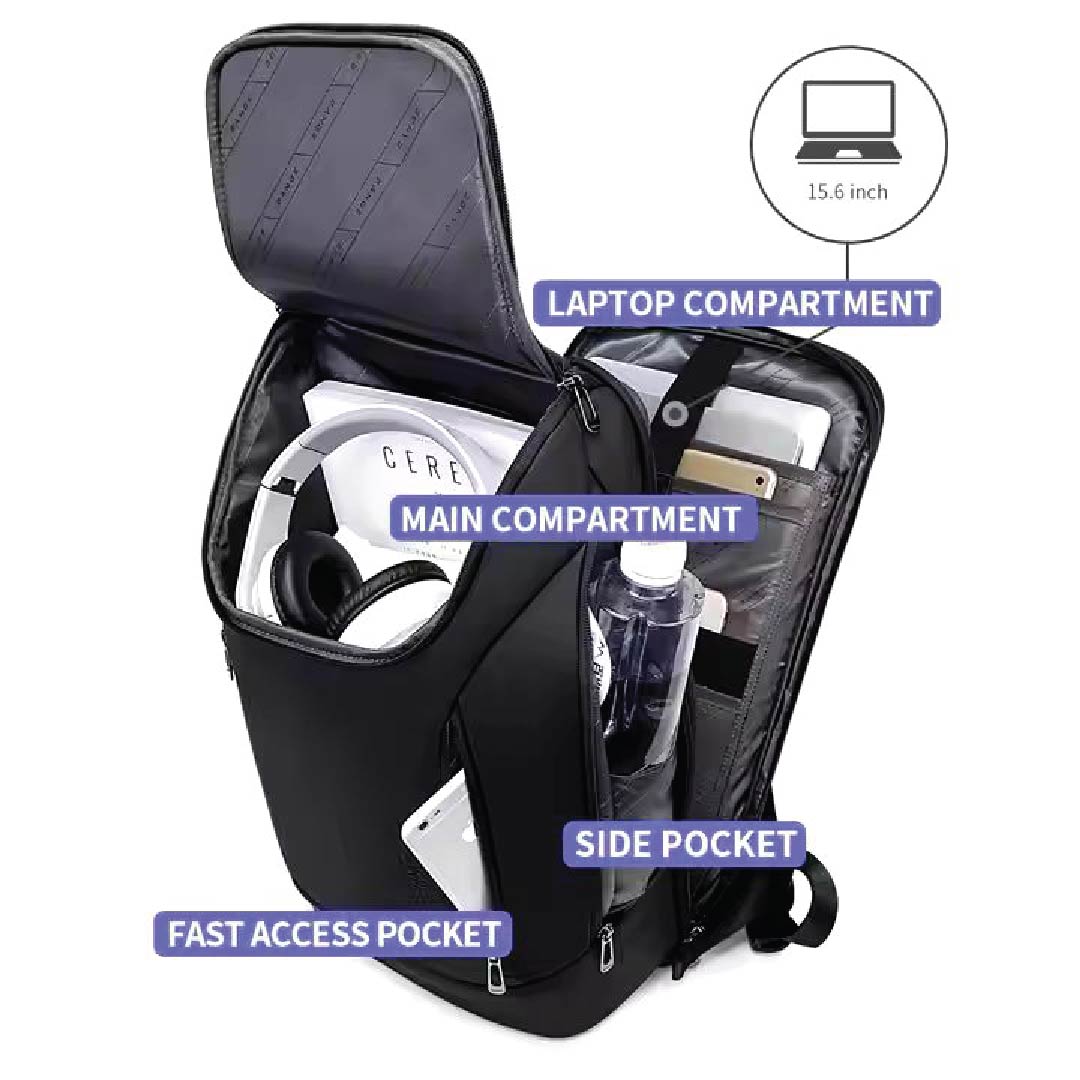 Waterproof Multi-Use Backpack with USB Charging and Shoulder Briefcase Design