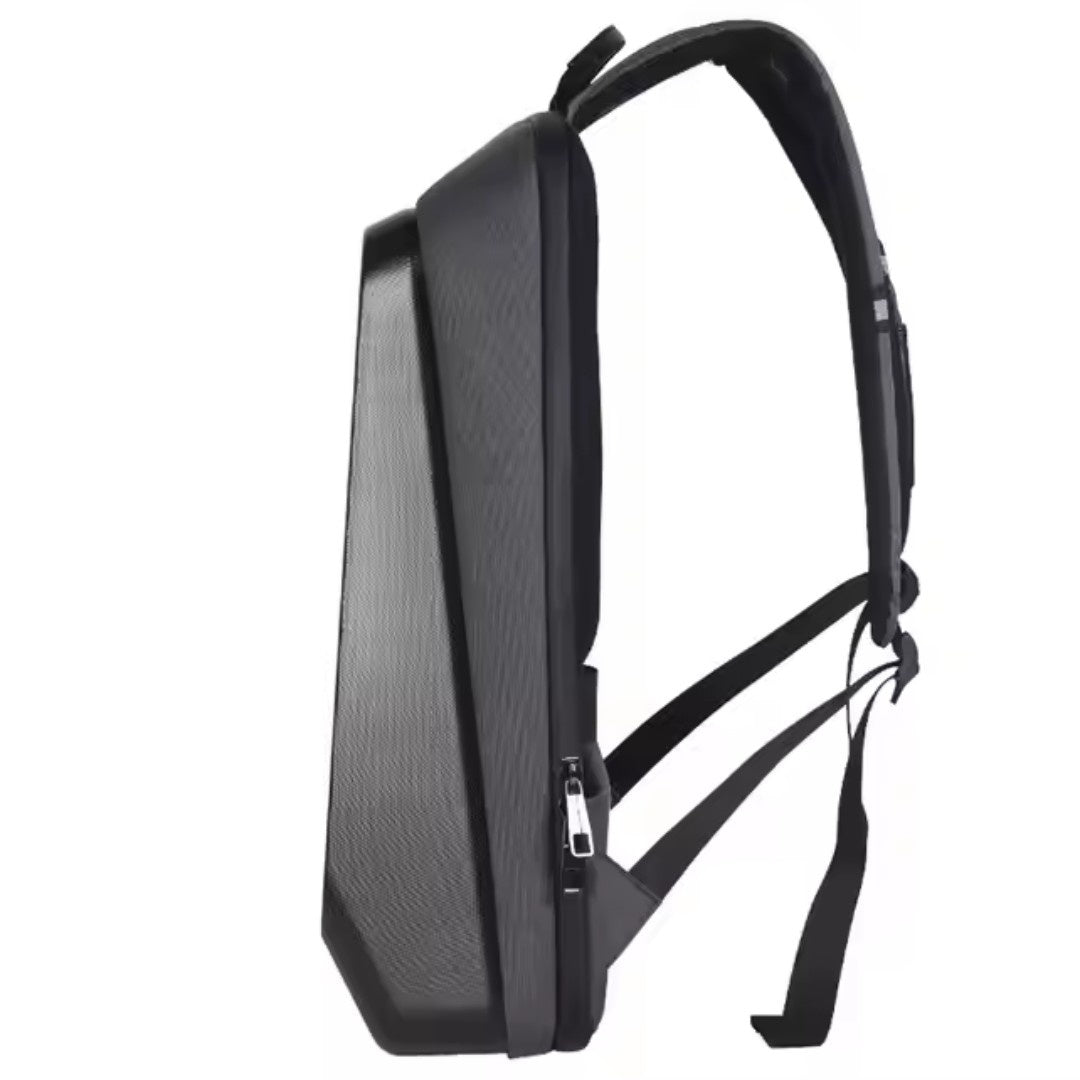 Futuristic Hard Shell LED Backpack – Waterproof, Smart, and Spacious