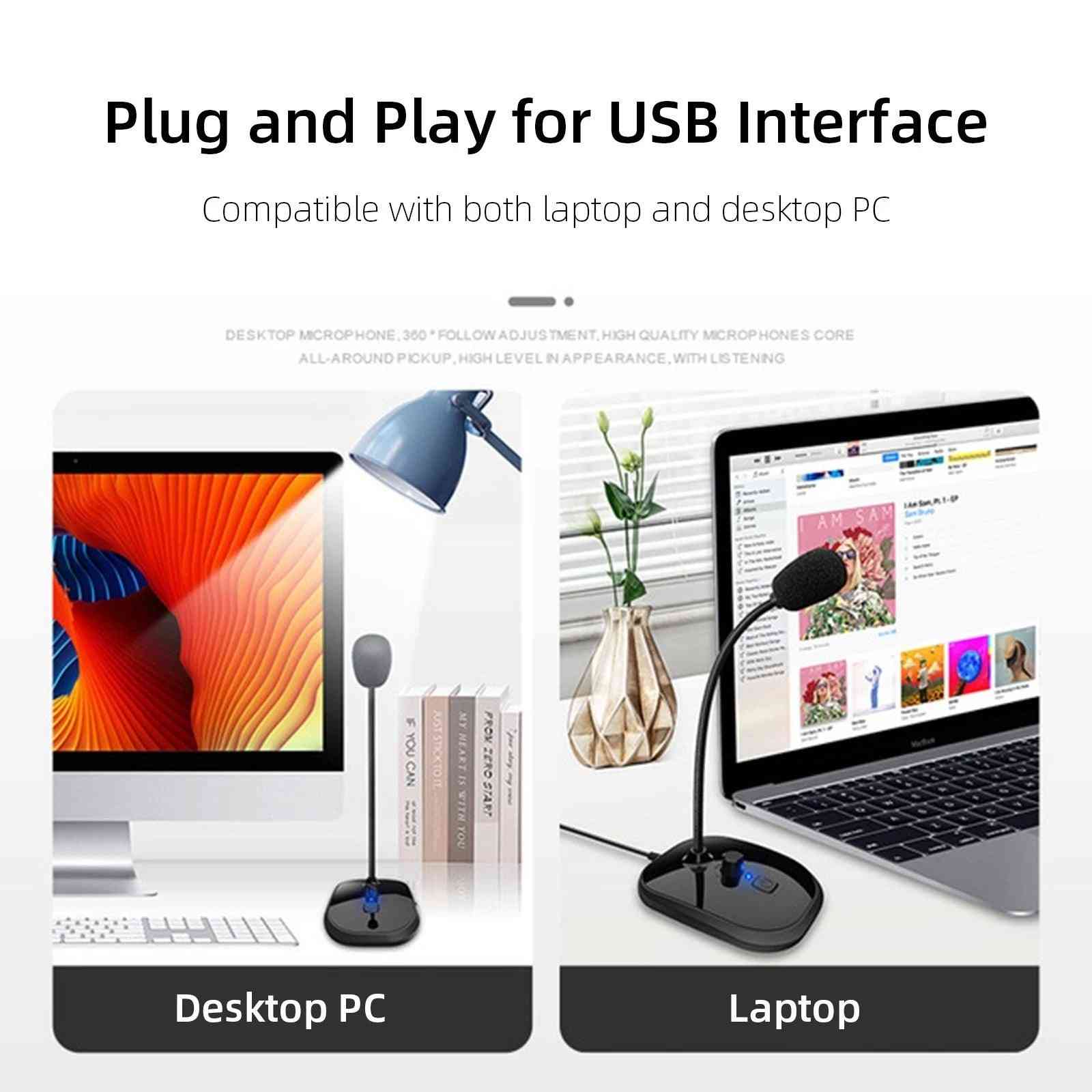 مايكروفون كمبيوتر وبطاقة صوت وشاشة USB