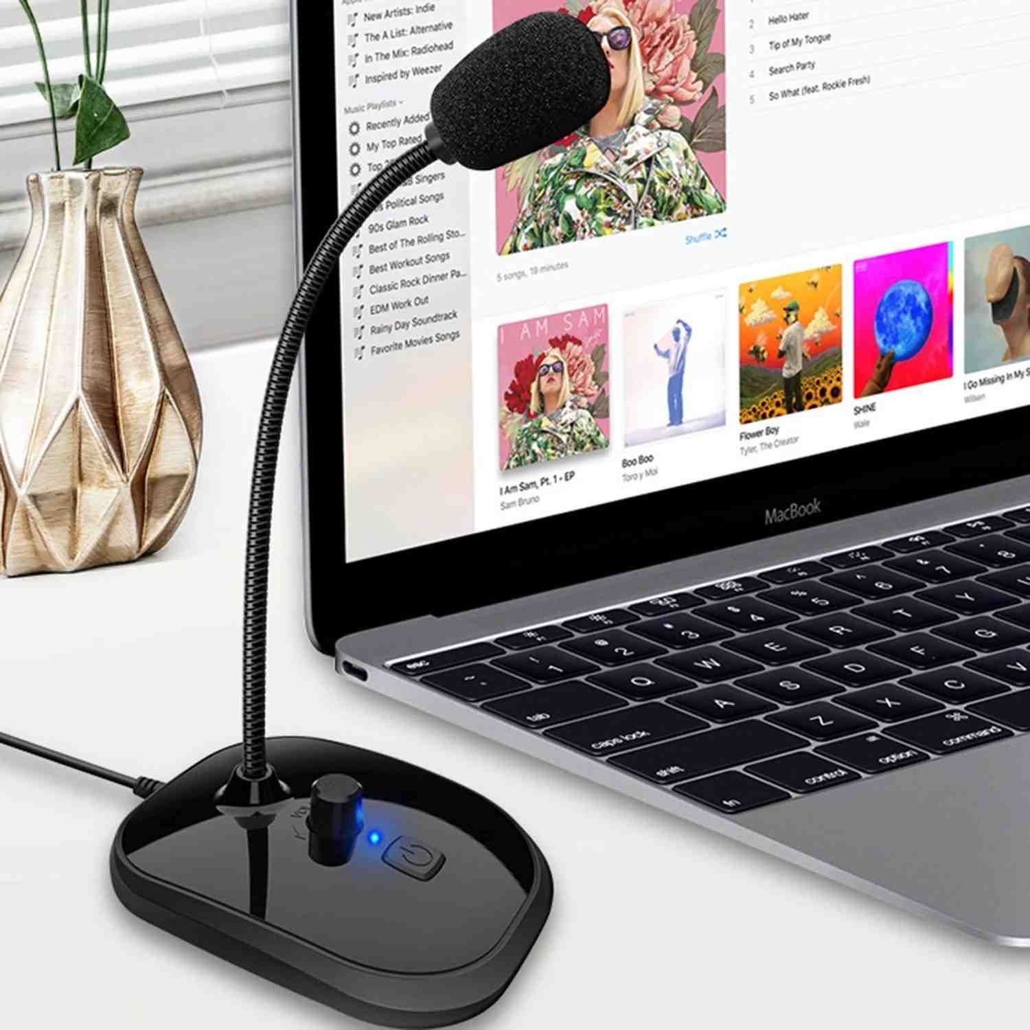 Computer Microphone USB Sound Card Monitor