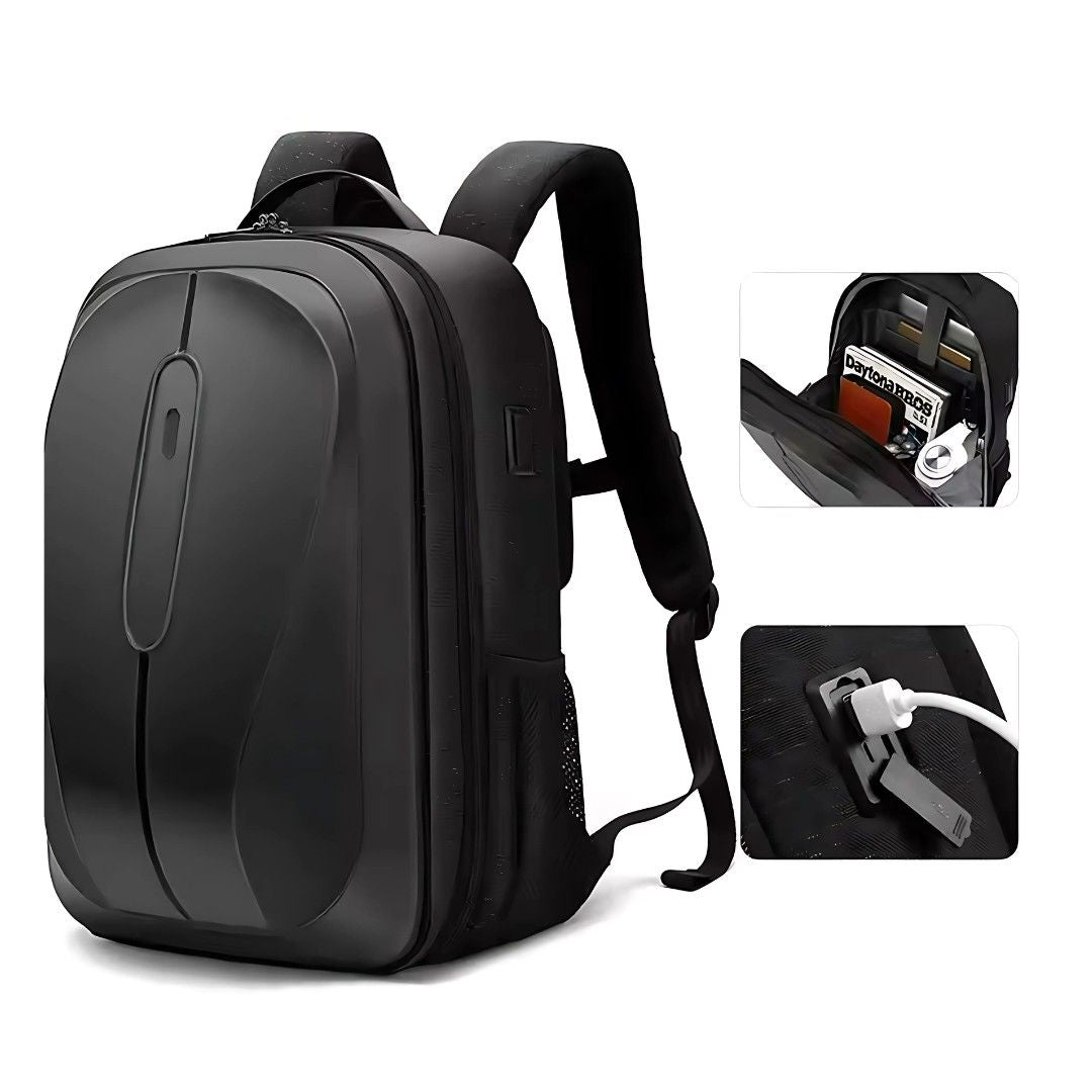 Water-Resistant Backpack with Built-In USB Charging Port