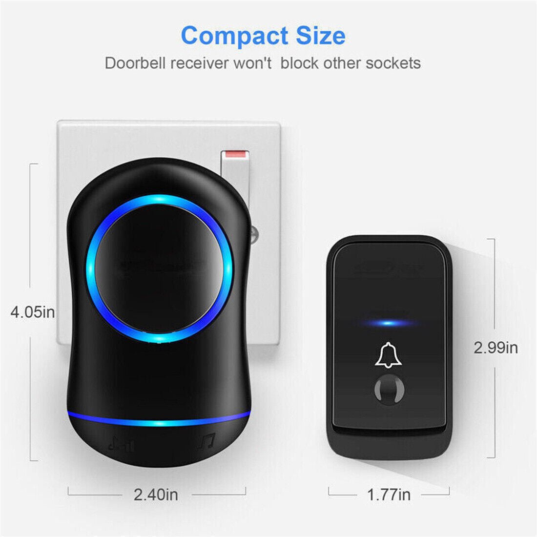 Wireless Door Bells Waterproof Long Range Plug In Home Cordless Doorbell