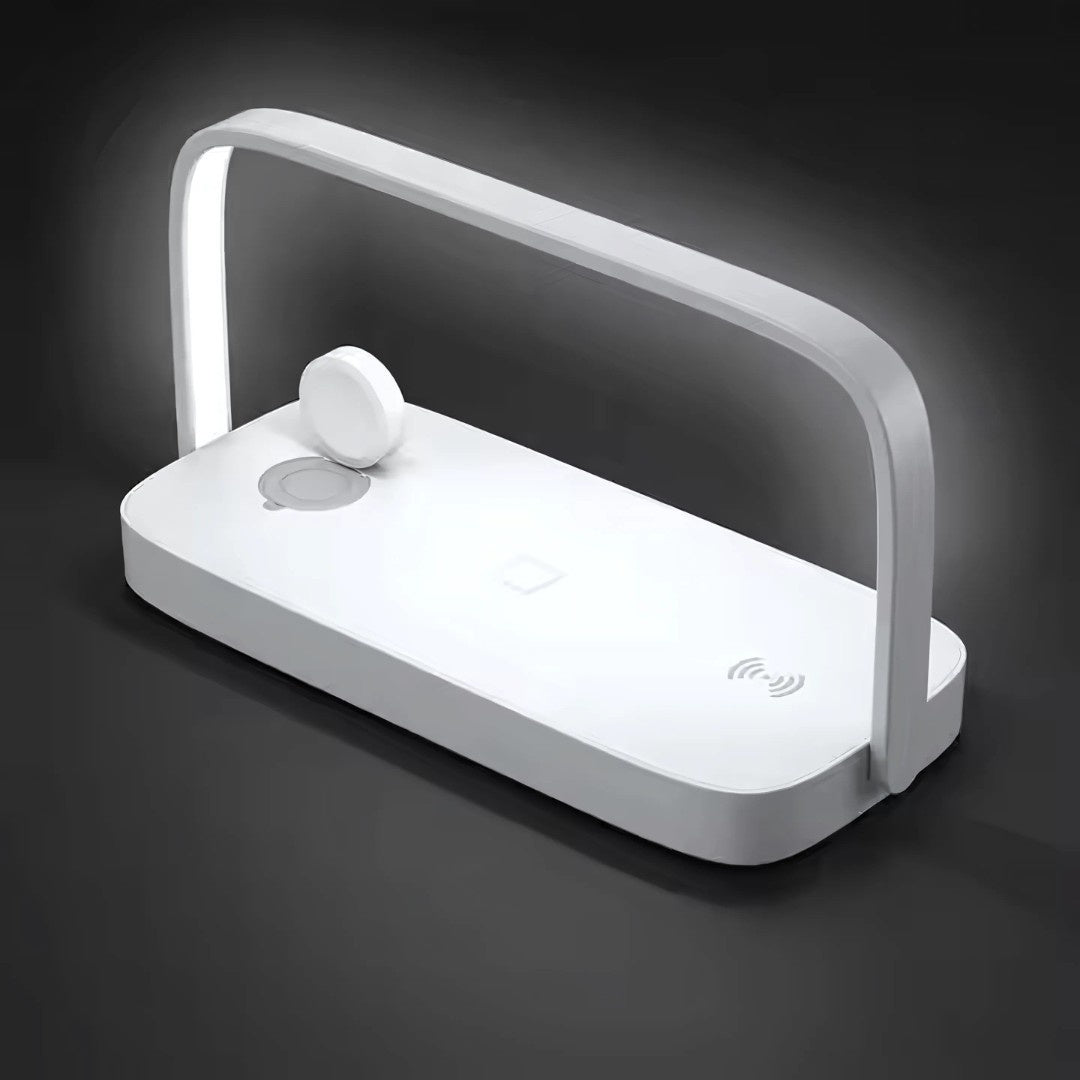 4-in-1 Wireless Charging Dock with Adjustable LED Lamp