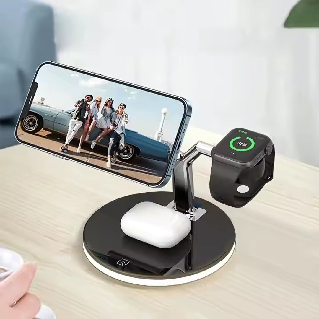 3-in-1 Magnetic Wireless Charging Dock – Fast Charging Station